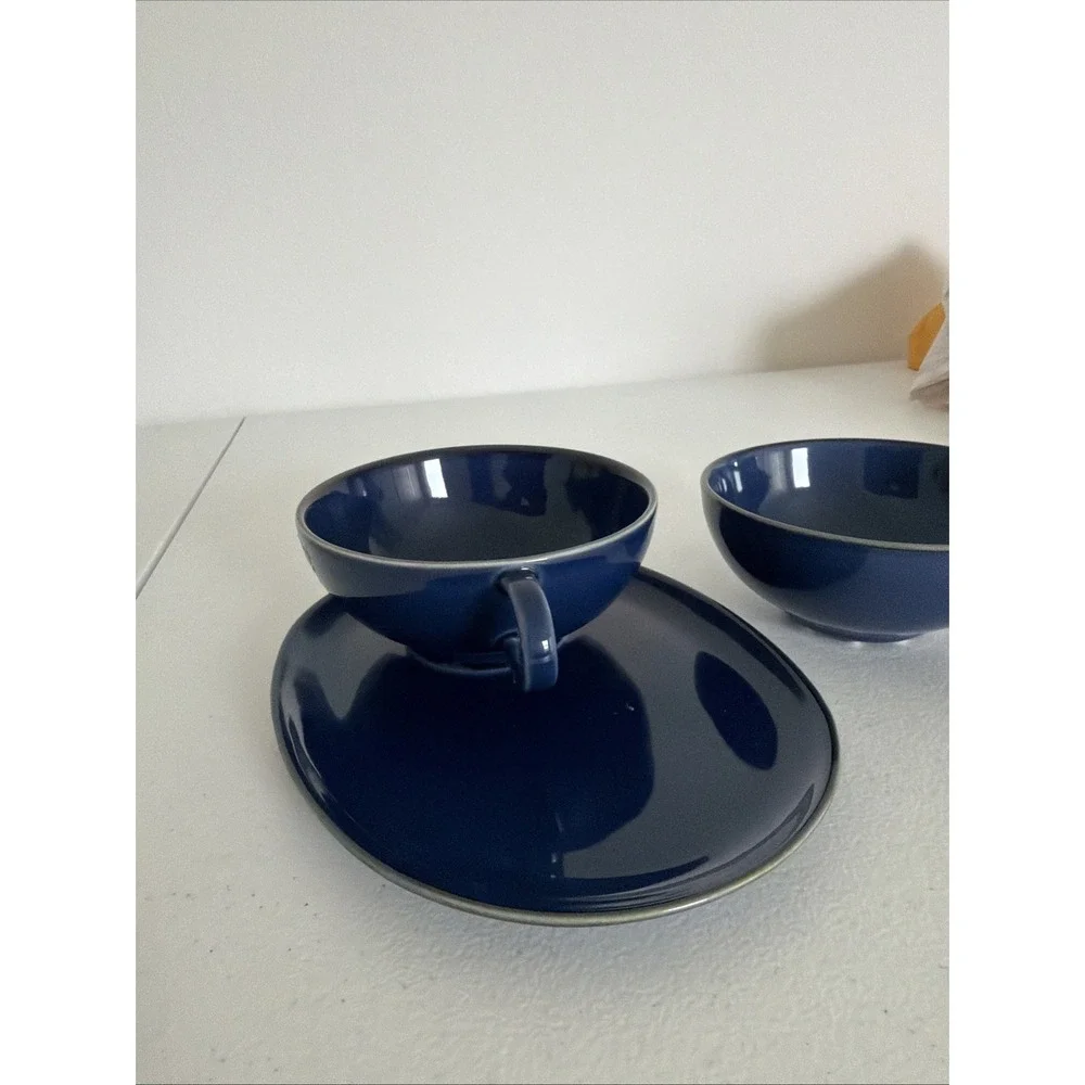 Vintage Blue IKEA Soup Bowls With One Extra Bowl